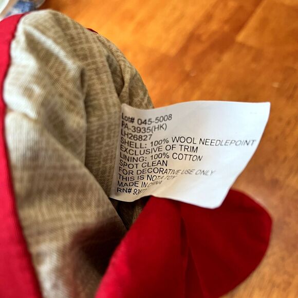 VTG Christmas Stocking Wool Needlepoint Rooftop Santa Jacqueline - Picture 5 of 6